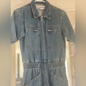 L.F. Markey denim boilersuit. Size 4